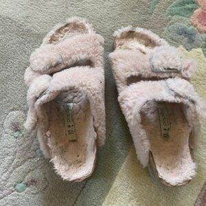 Birkenstock Big Buckle Shearling Platform Sandals